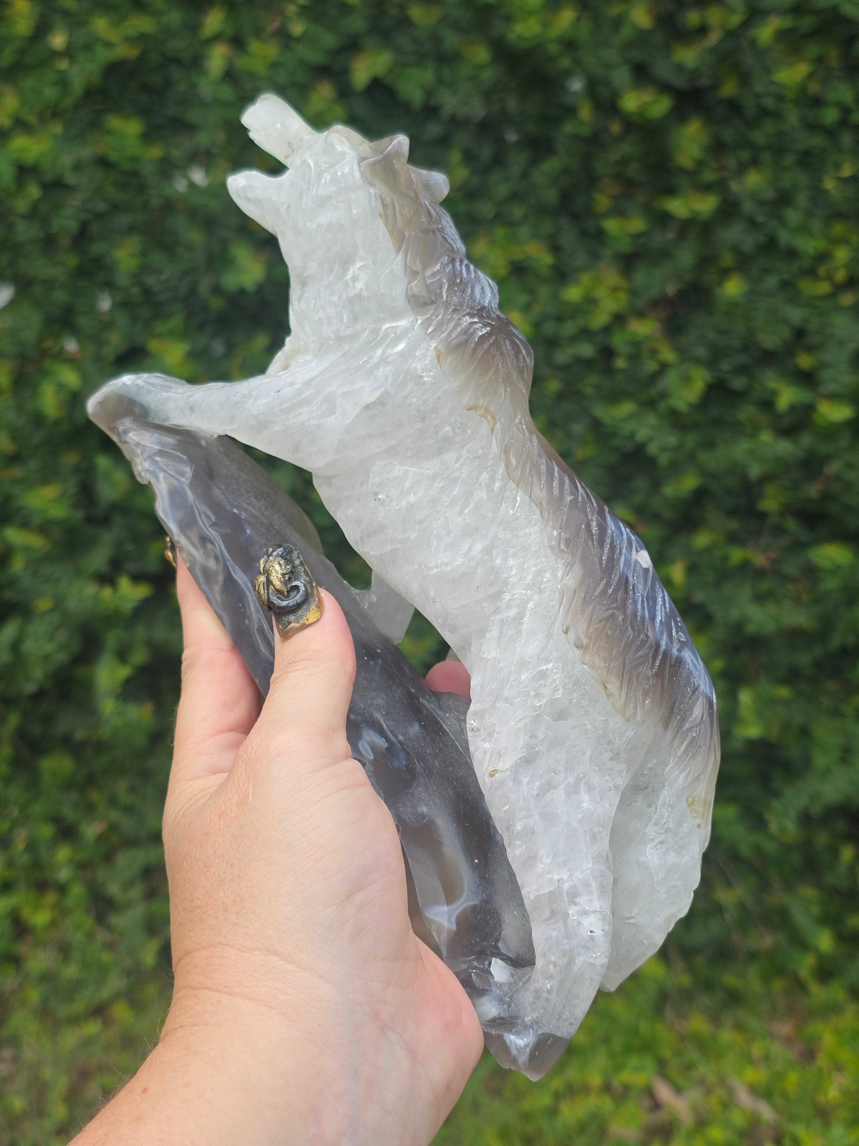 Moss Agate Wolf