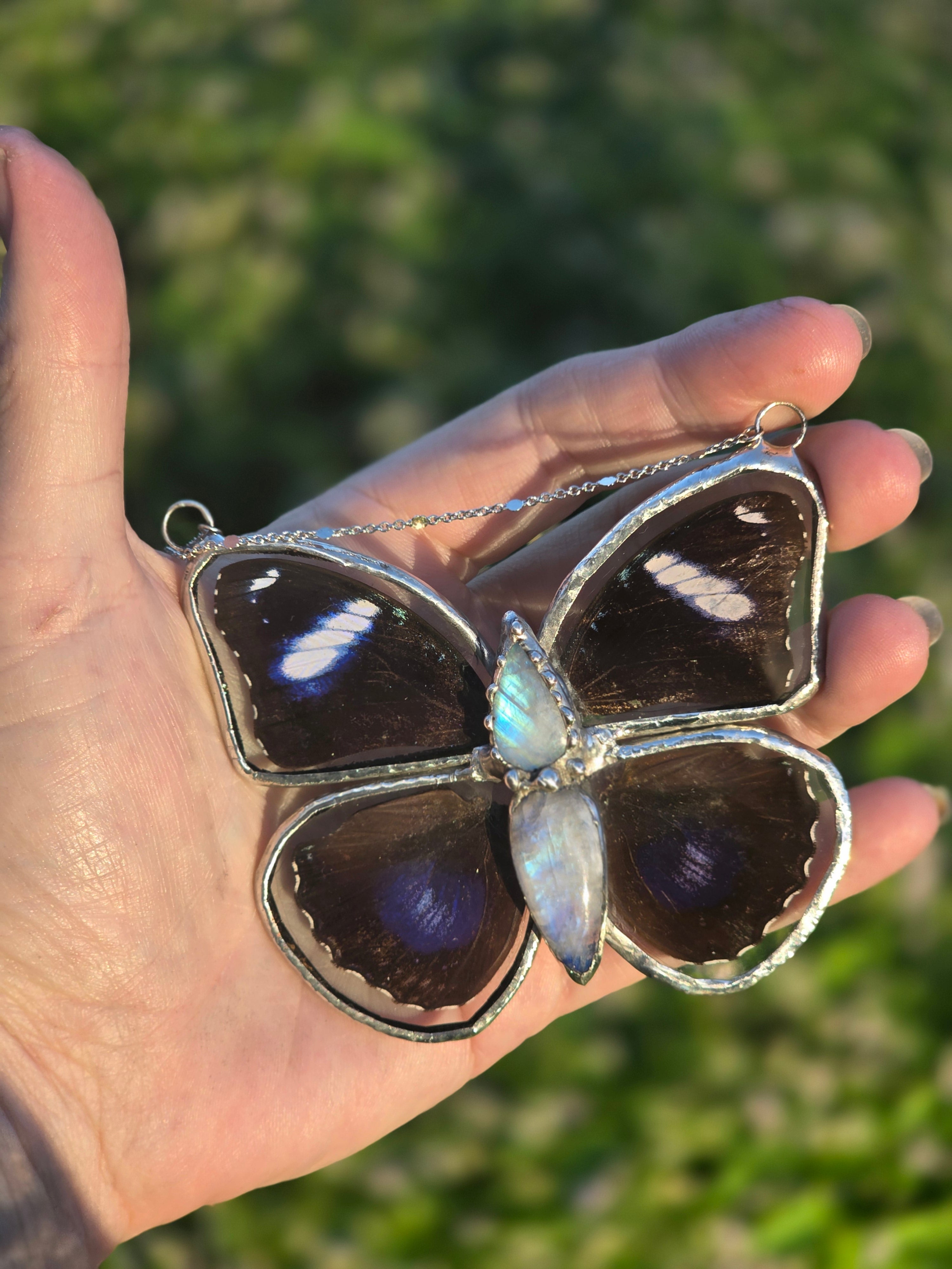 Moonstone Butterfly Necklace