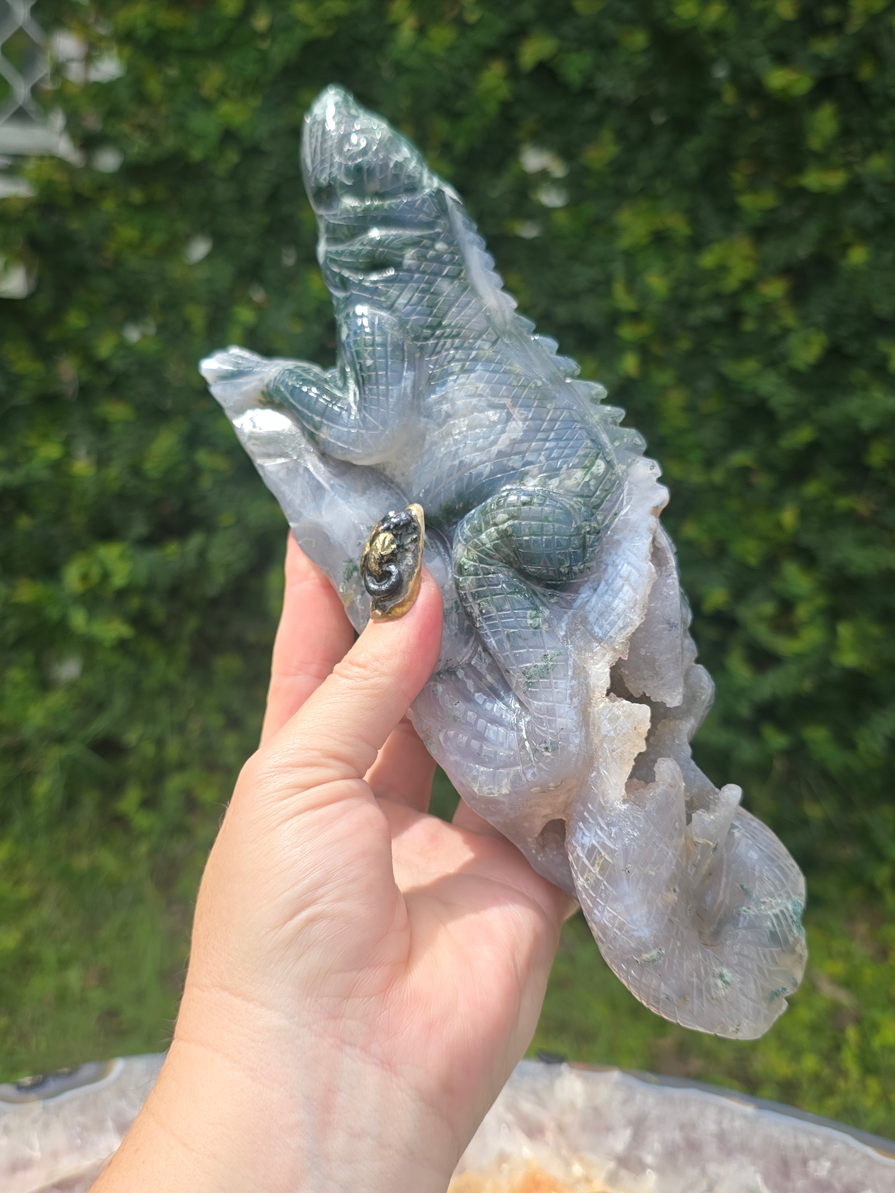 Moss Agate Lizard #8