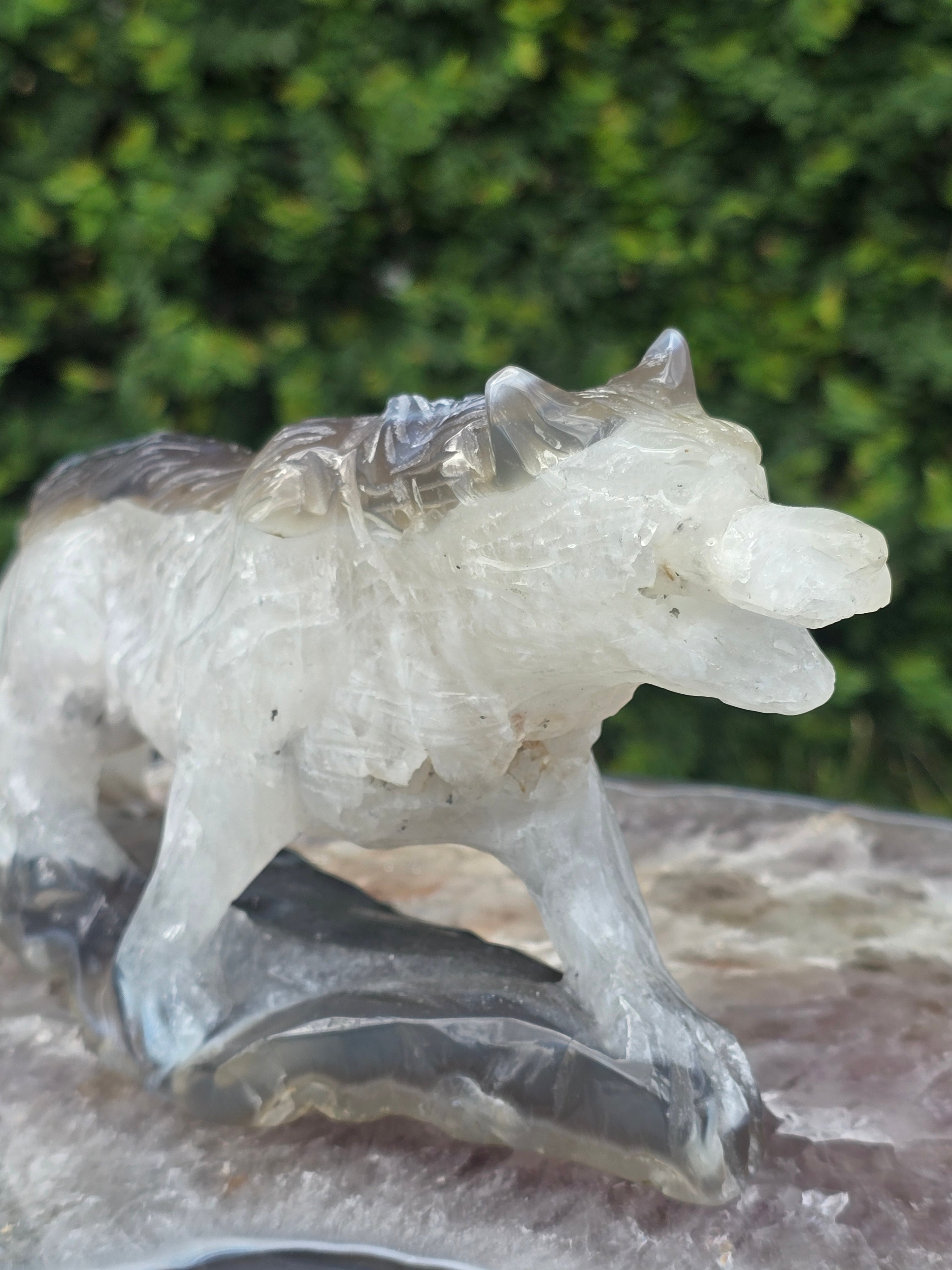 Moss Agate Wolf