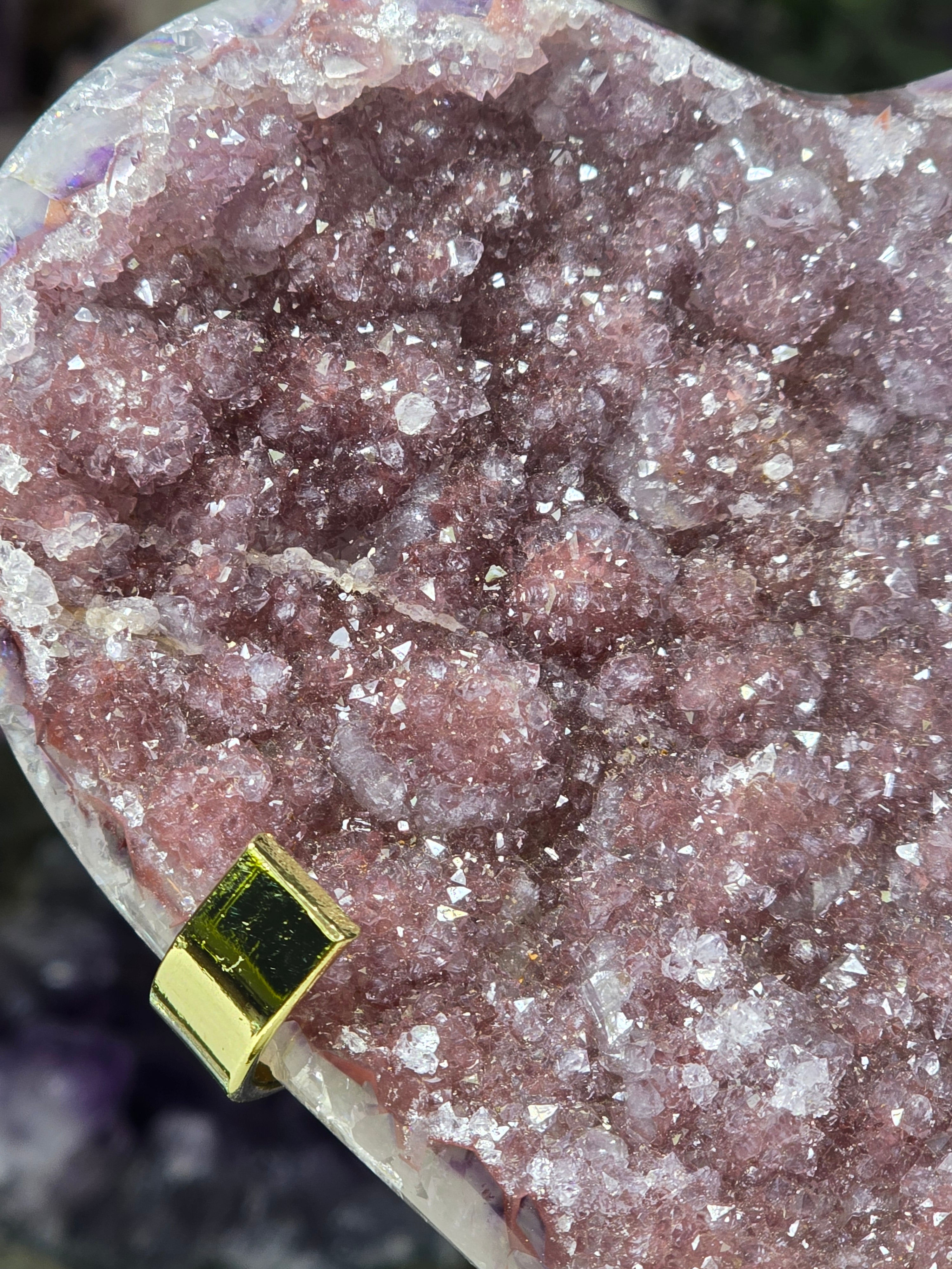 Rainbow Amethyst Heart Carving