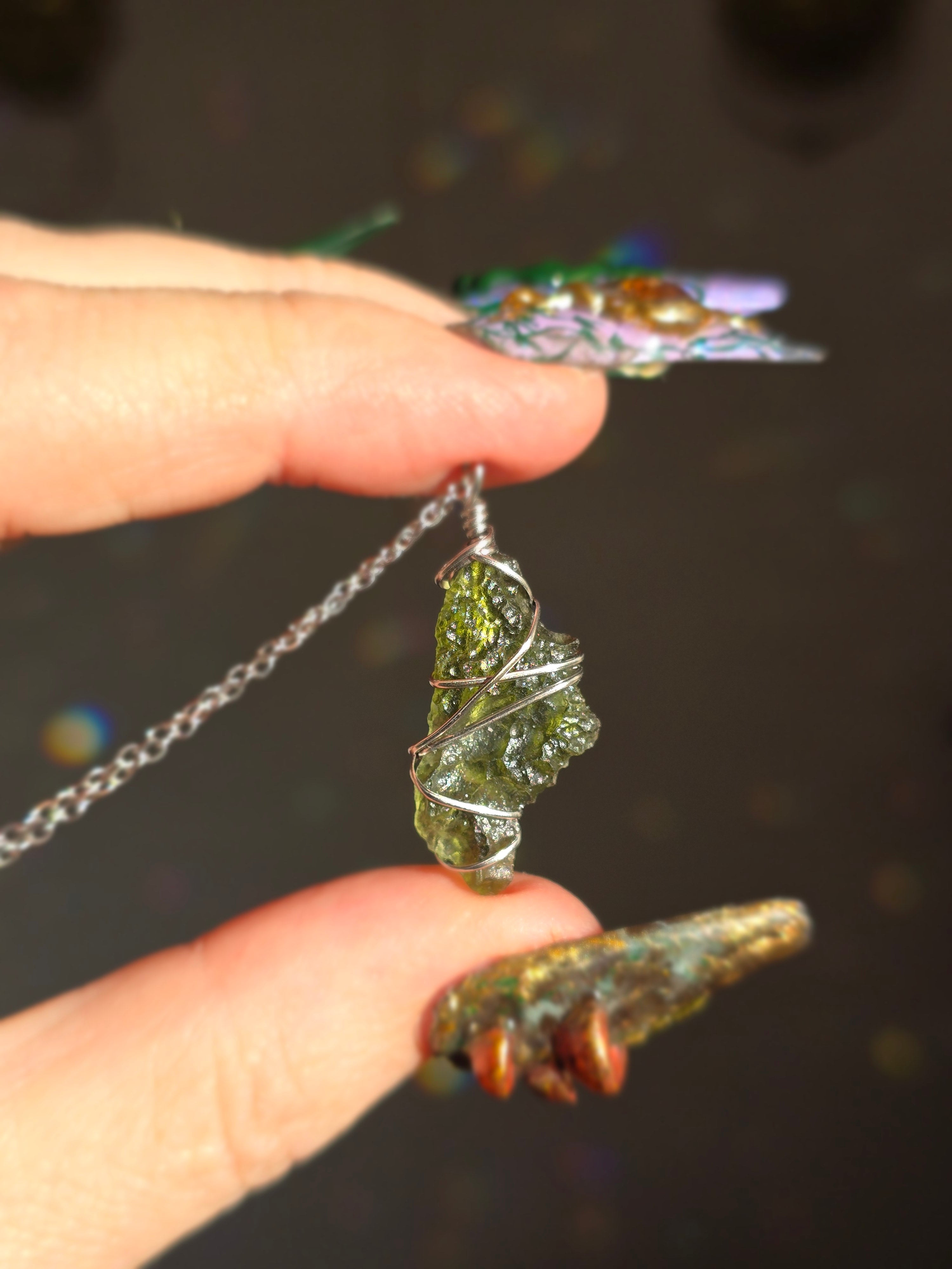 Moldavite Necklace | Stainless Steel