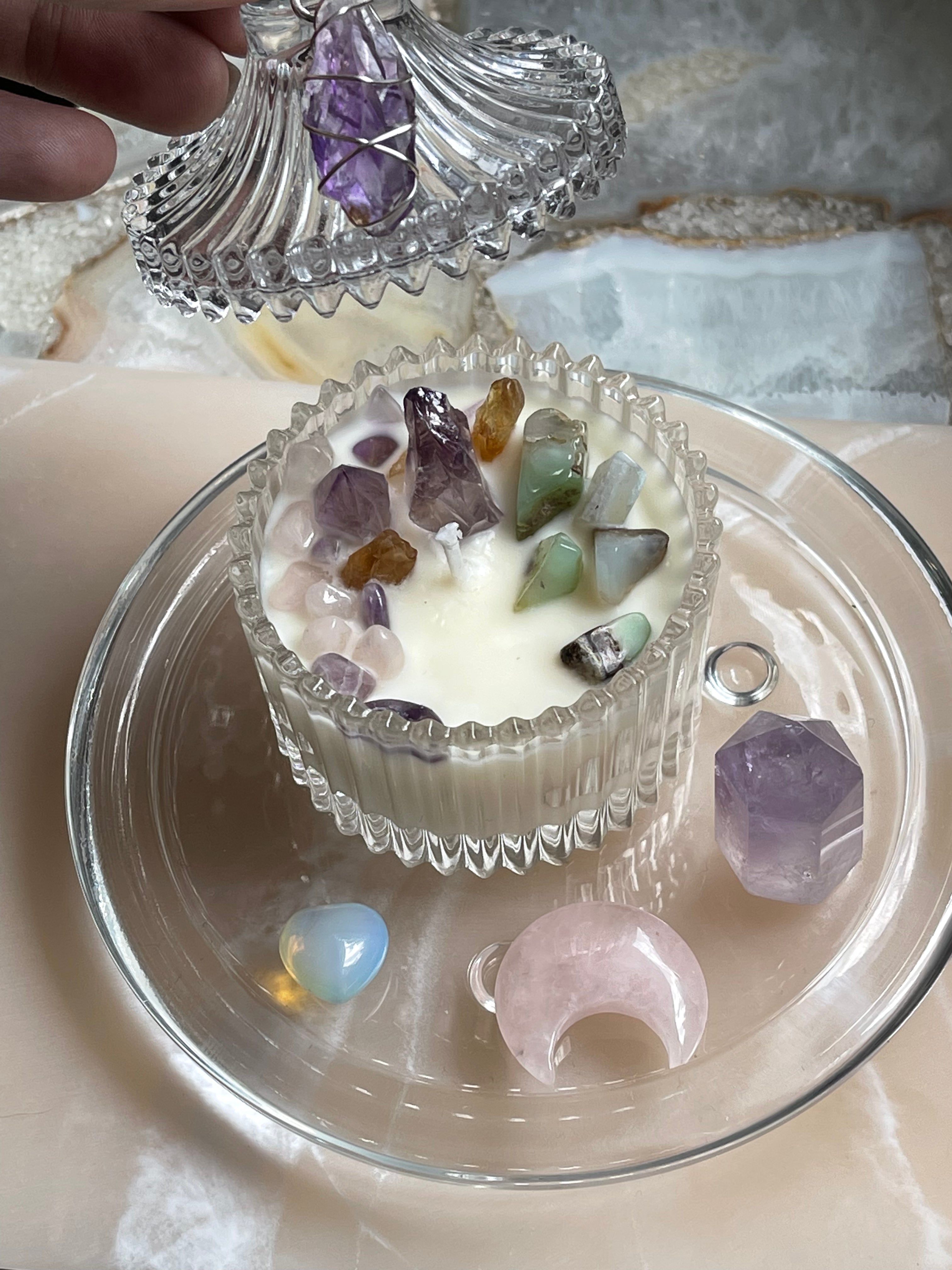 Necklace & Crystal Infused Candle | Crystal Collection
