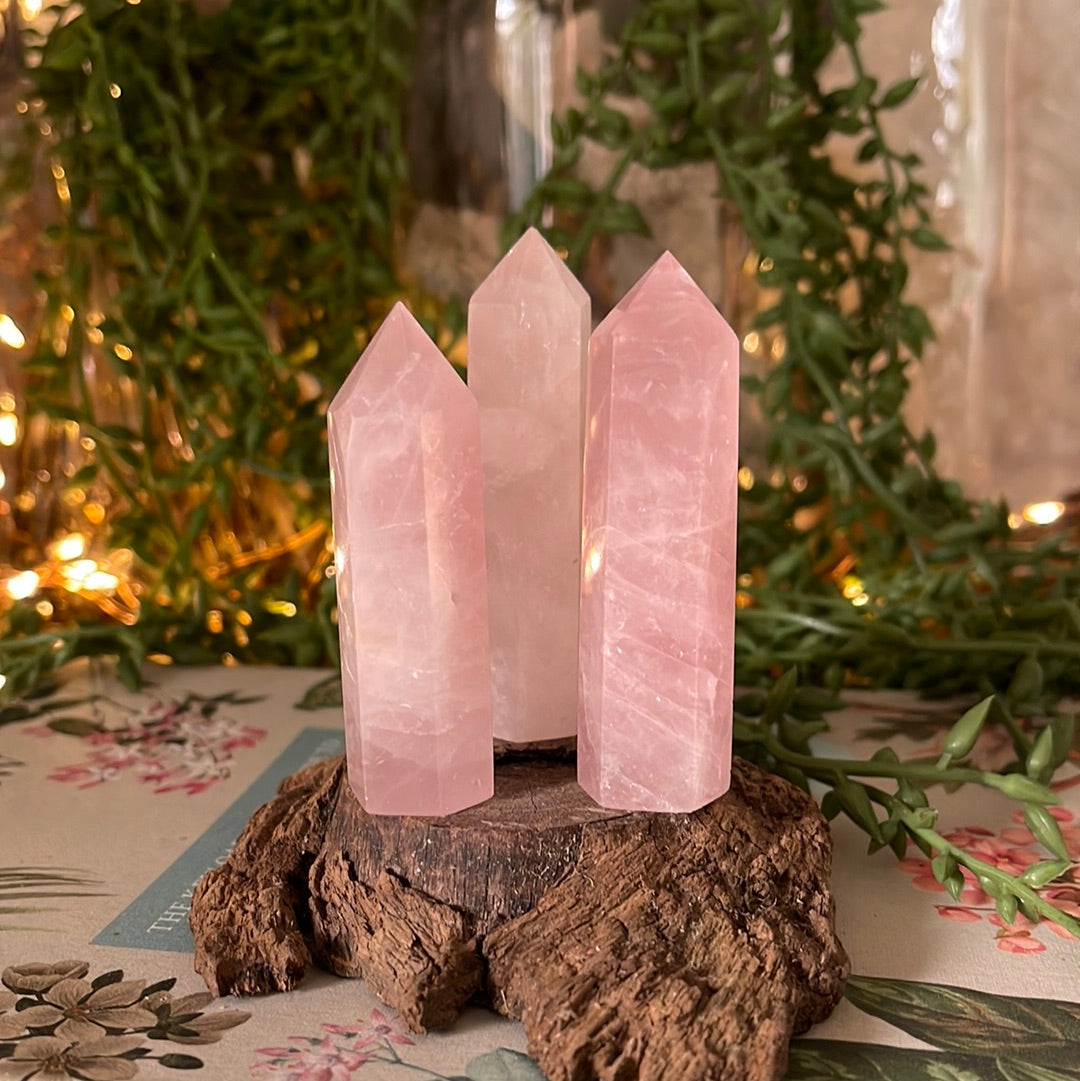 Tiny Rose Quartz Crystal Tower