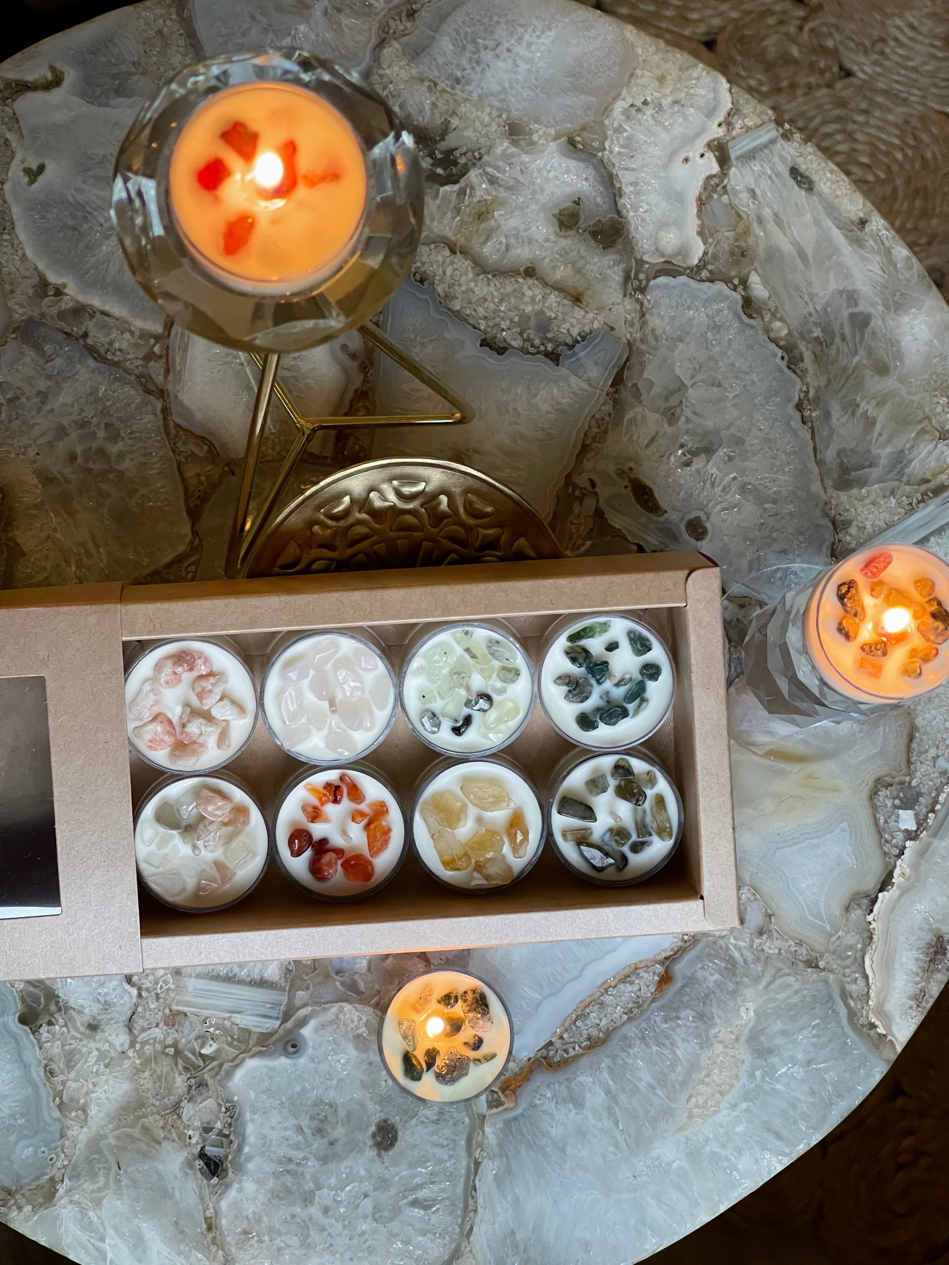 Crystal Infused Tea Light Candles | Candles | Crystal Collection