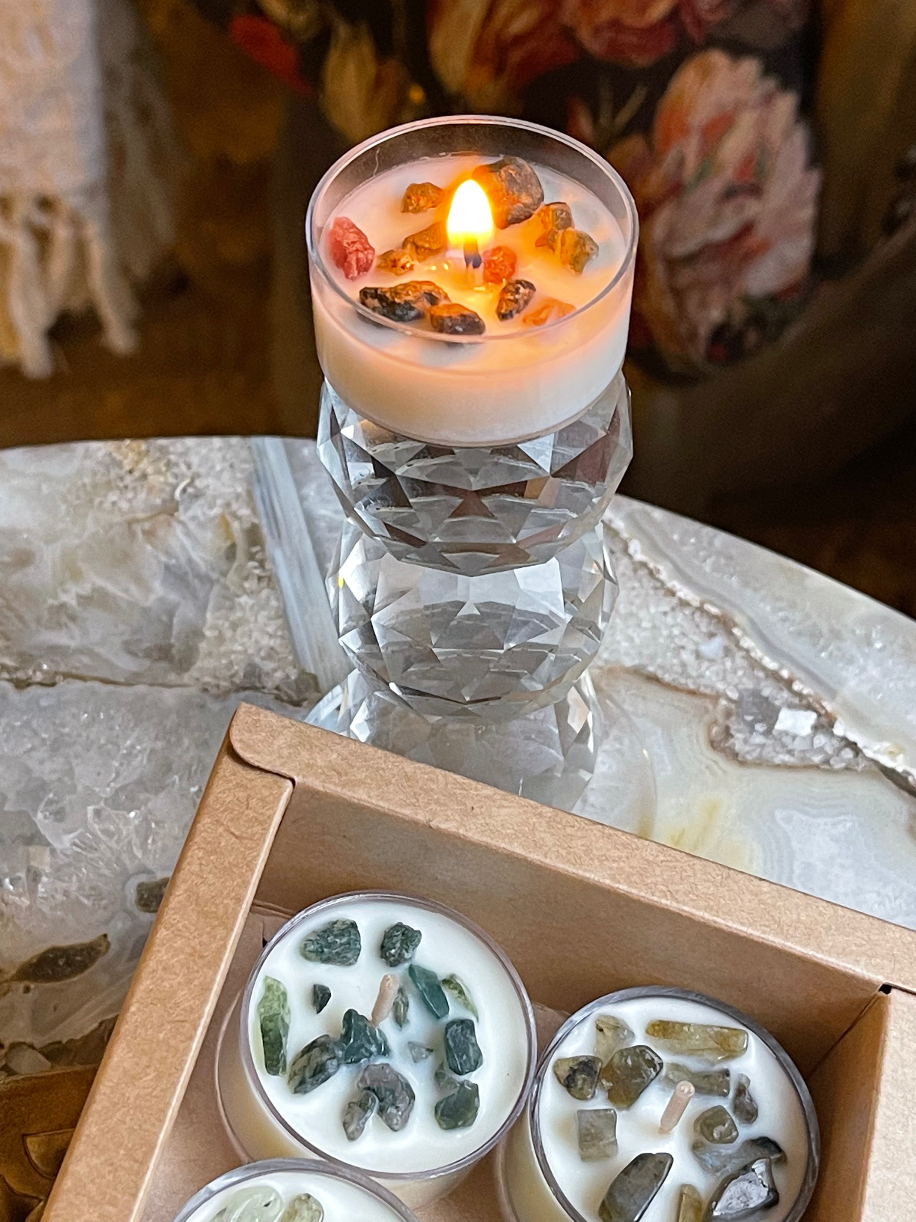 Crystal Infused Tea Light Candles | Candles | Crystal Collection