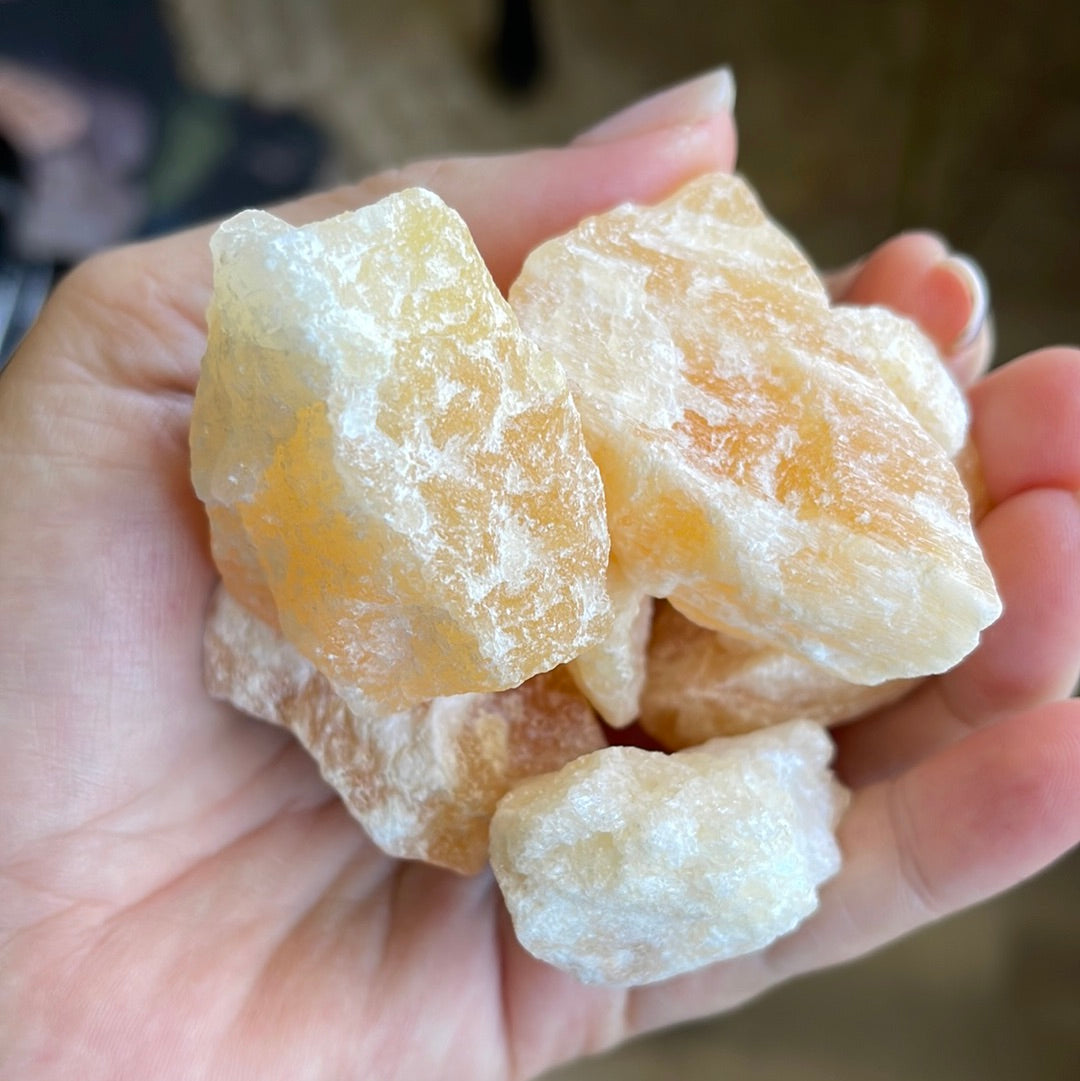 Raw Orange Calcite Chunks