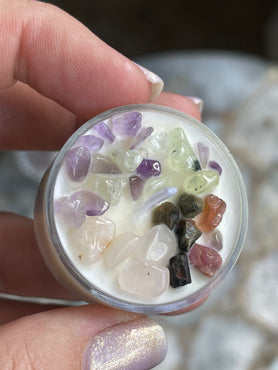 Rainbow Crystal Infused Tea Light Candle