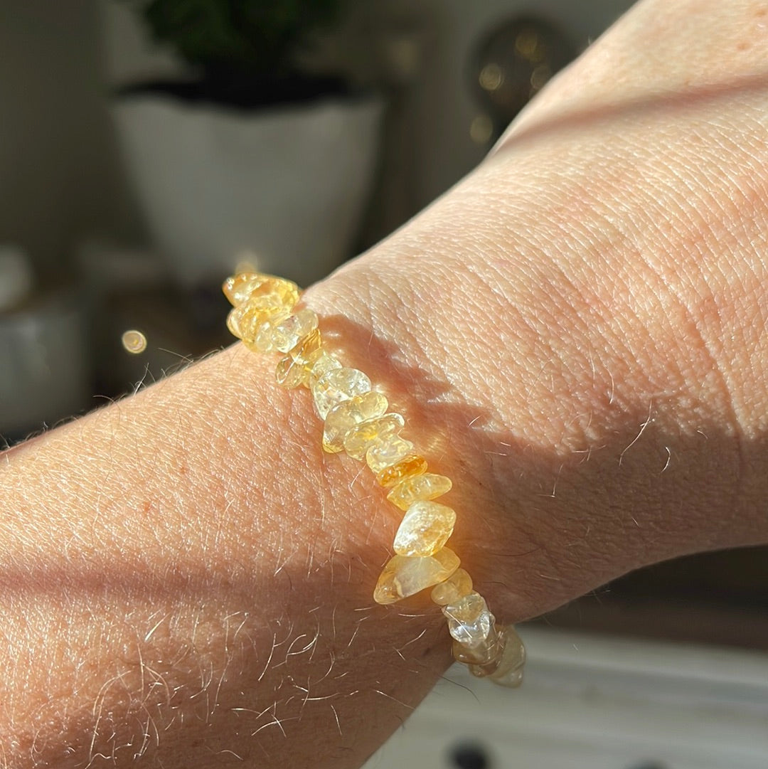 Citrine Semi-Precious Chip Bracelet