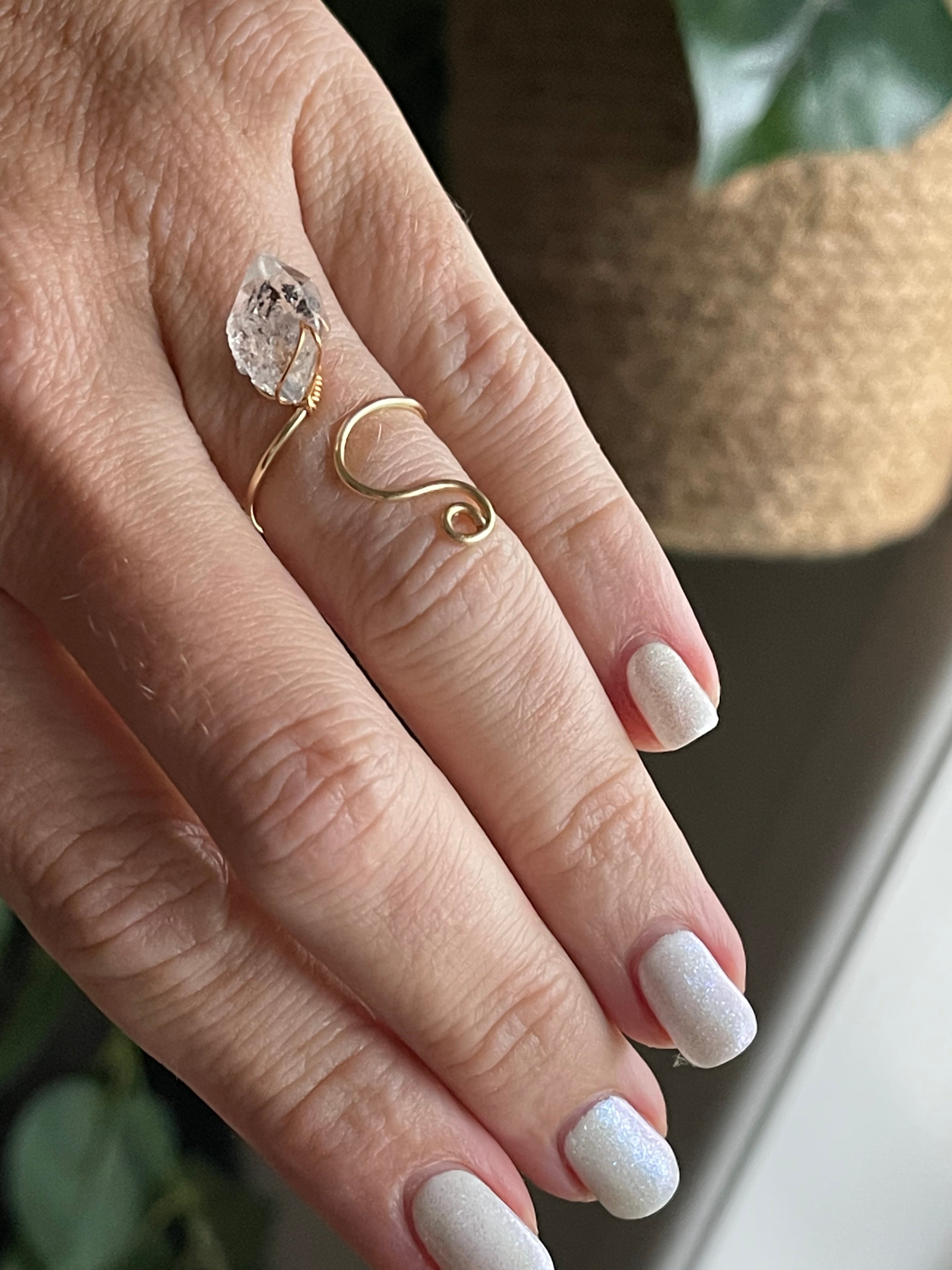 Herkimer Diamond Simple Ring