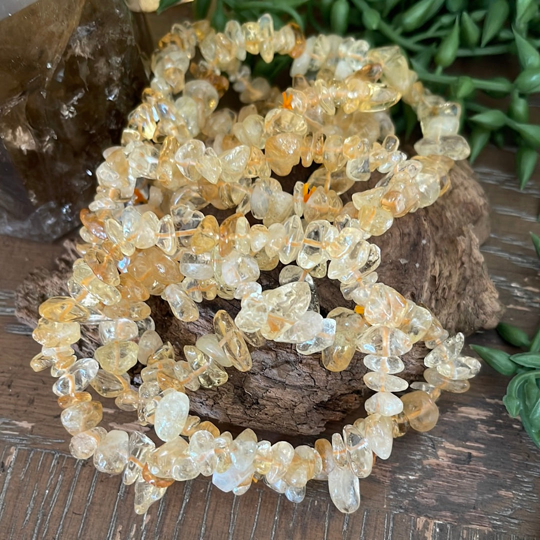 Citrine Semi-Precious Chip Bracelet