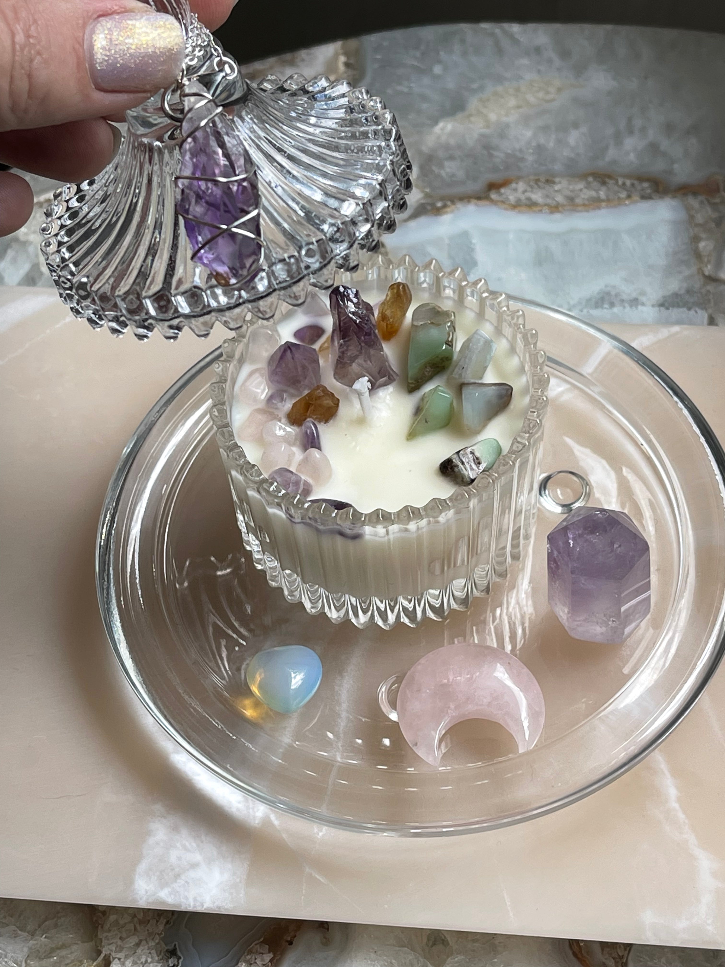 Necklace & Crystal Infused Candle | Crystal Collection