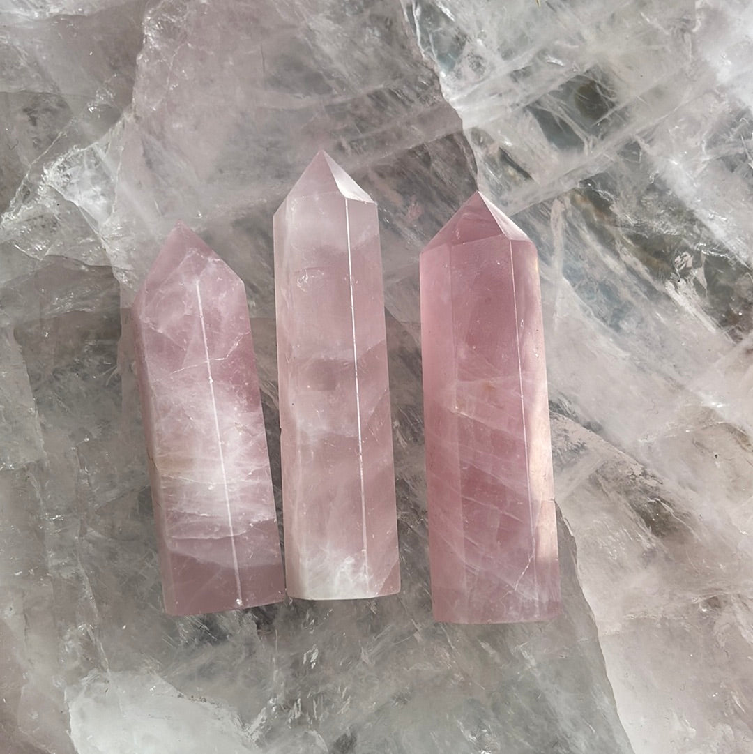 Tiny Rose Quartz Crystal Tower