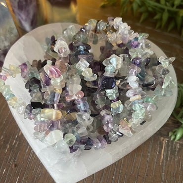Fluorite Semi-Precious Chip Bracelet