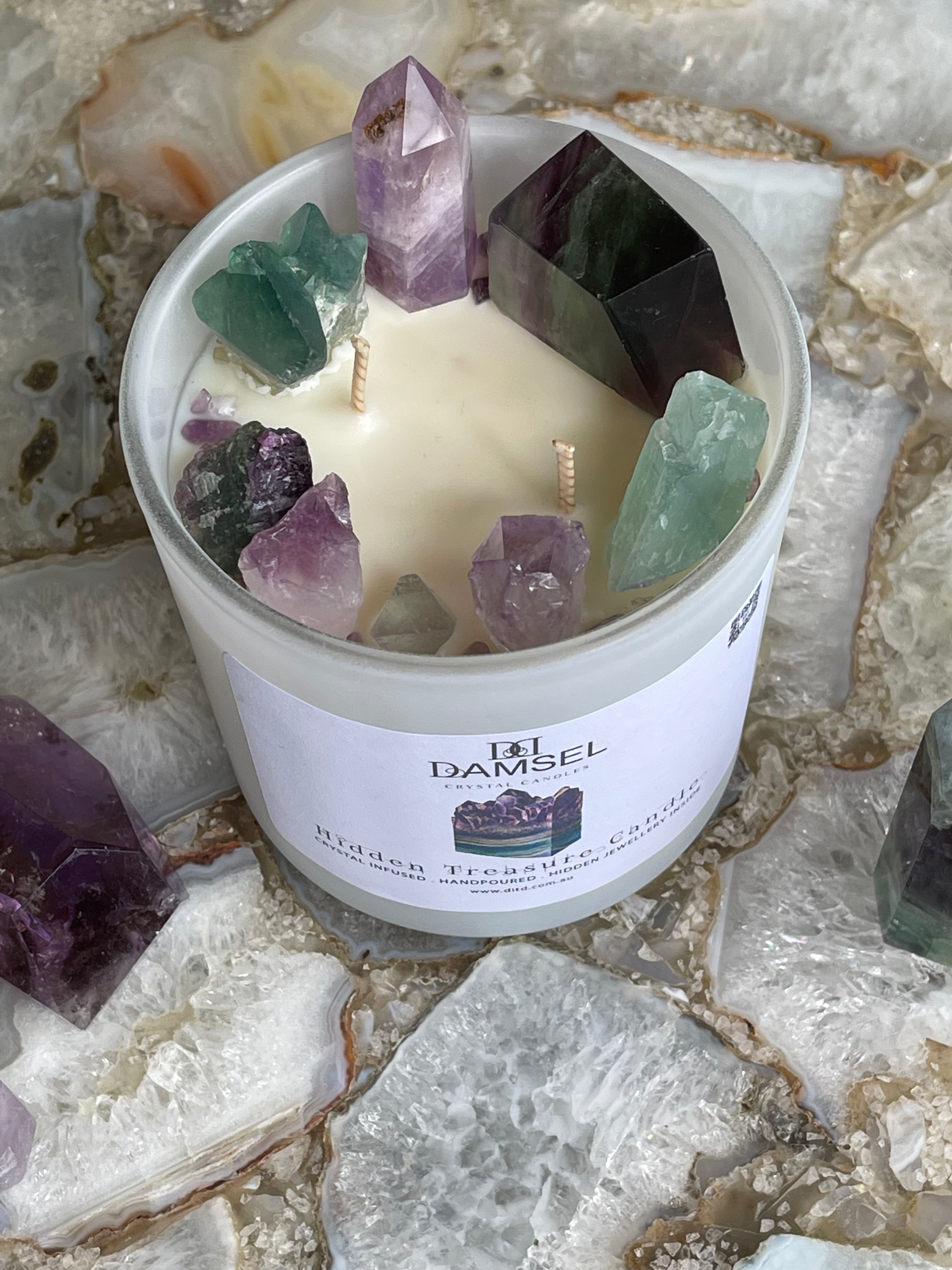 Deluxe Hidden Treasure Crystal Infused Candle | Hidden Jewellery Inside