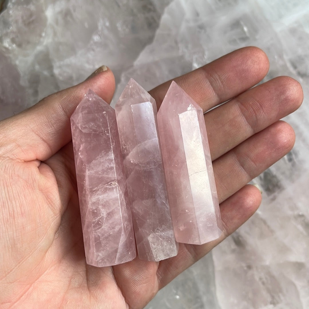 Tiny Rose Quartz Crystal Tower