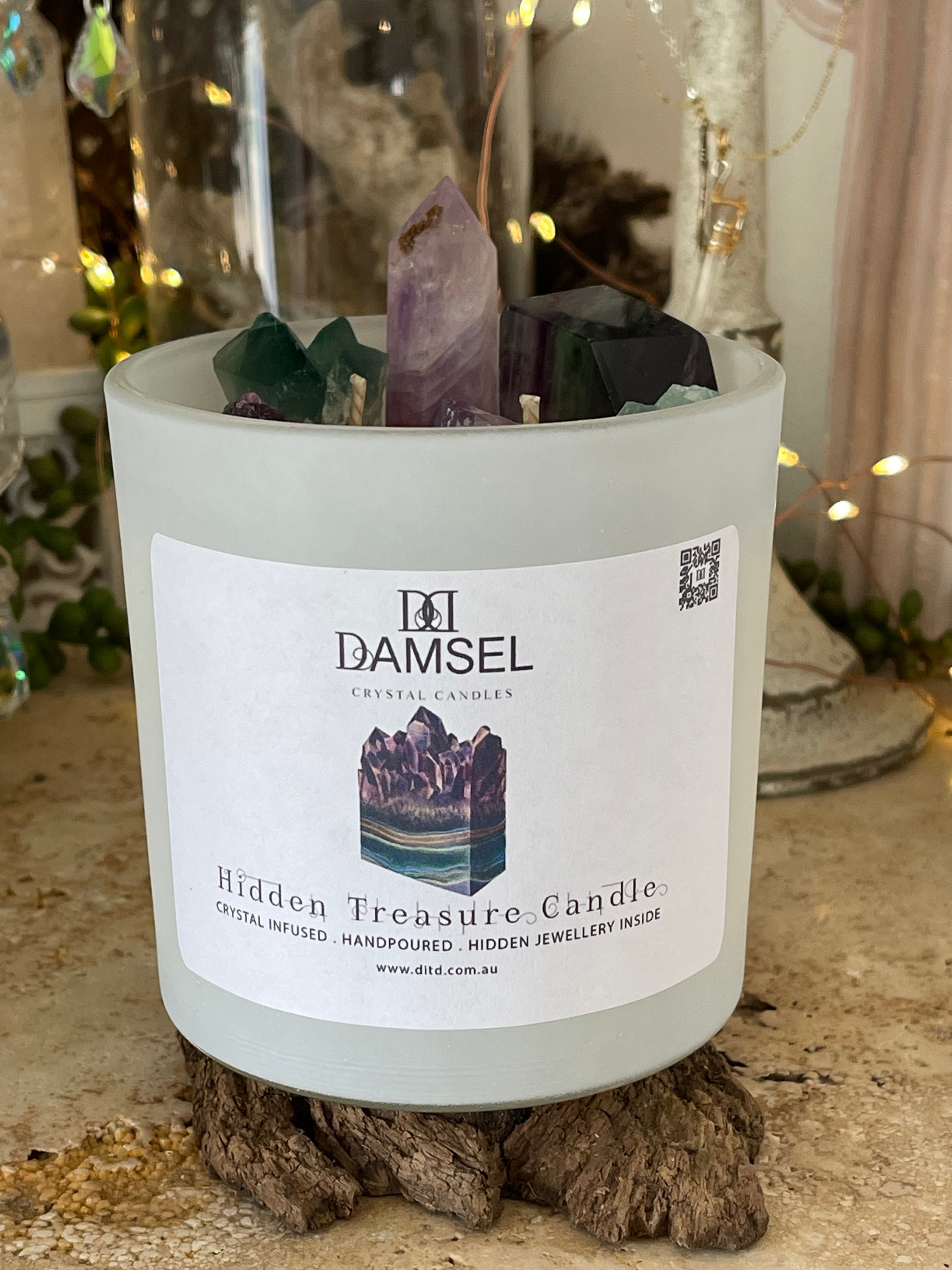 Deluxe Hidden Treasure Crystal Infused Candle | Hidden Jewellery Inside