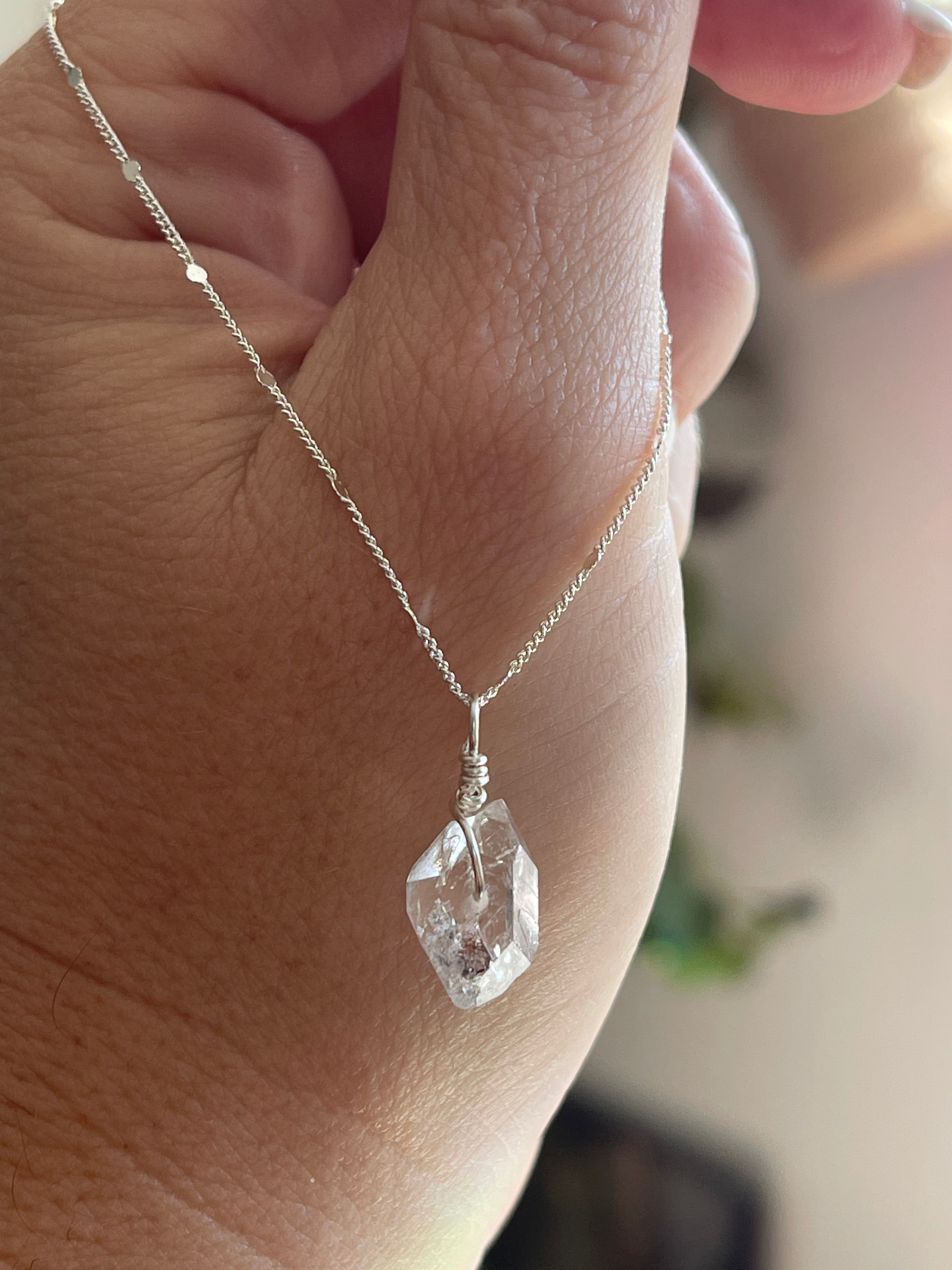 Herkimer Diamond Simple Drop Necklace