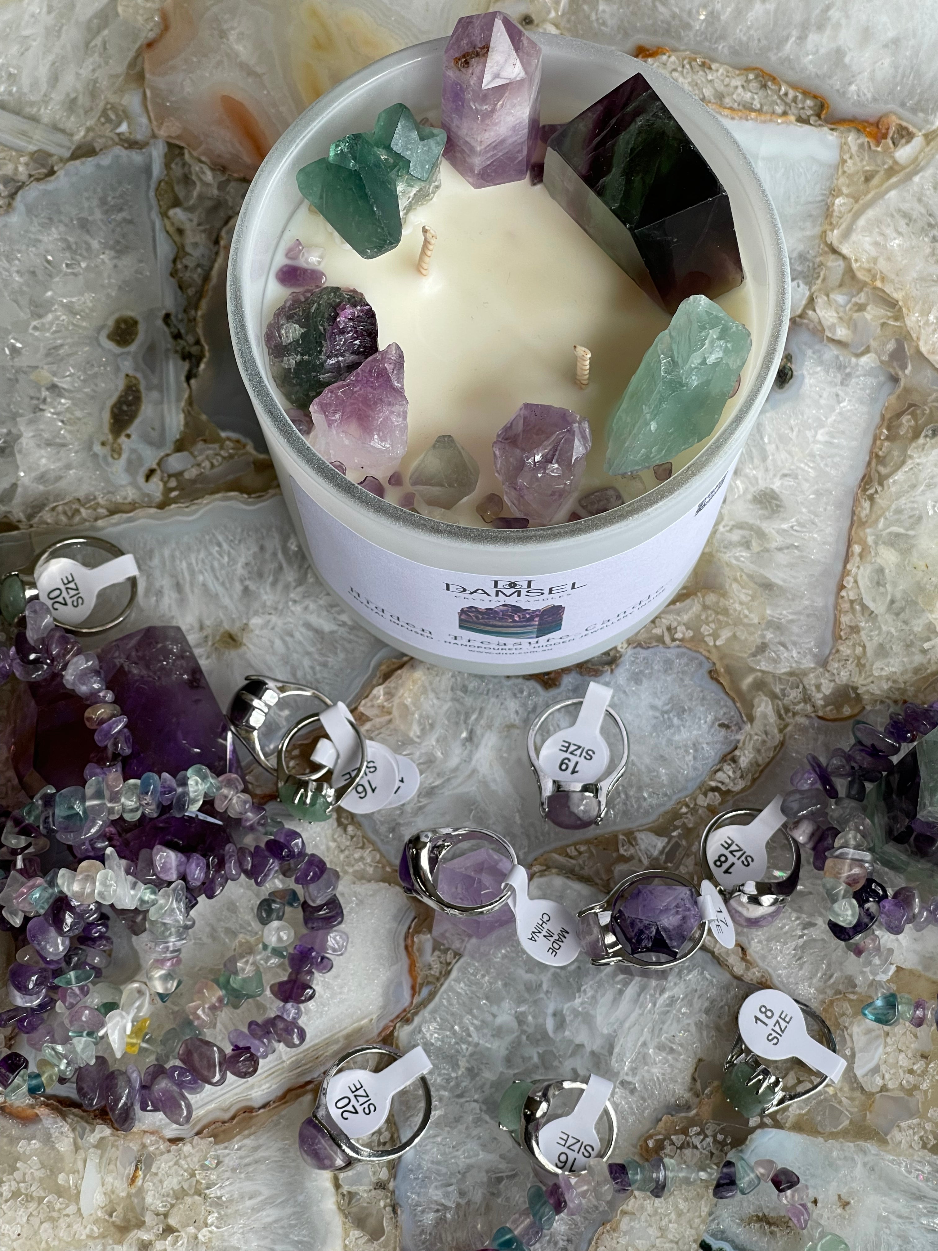 Deluxe Hidden Treasure Crystal Infused Candle | Hidden Jewellery Inside