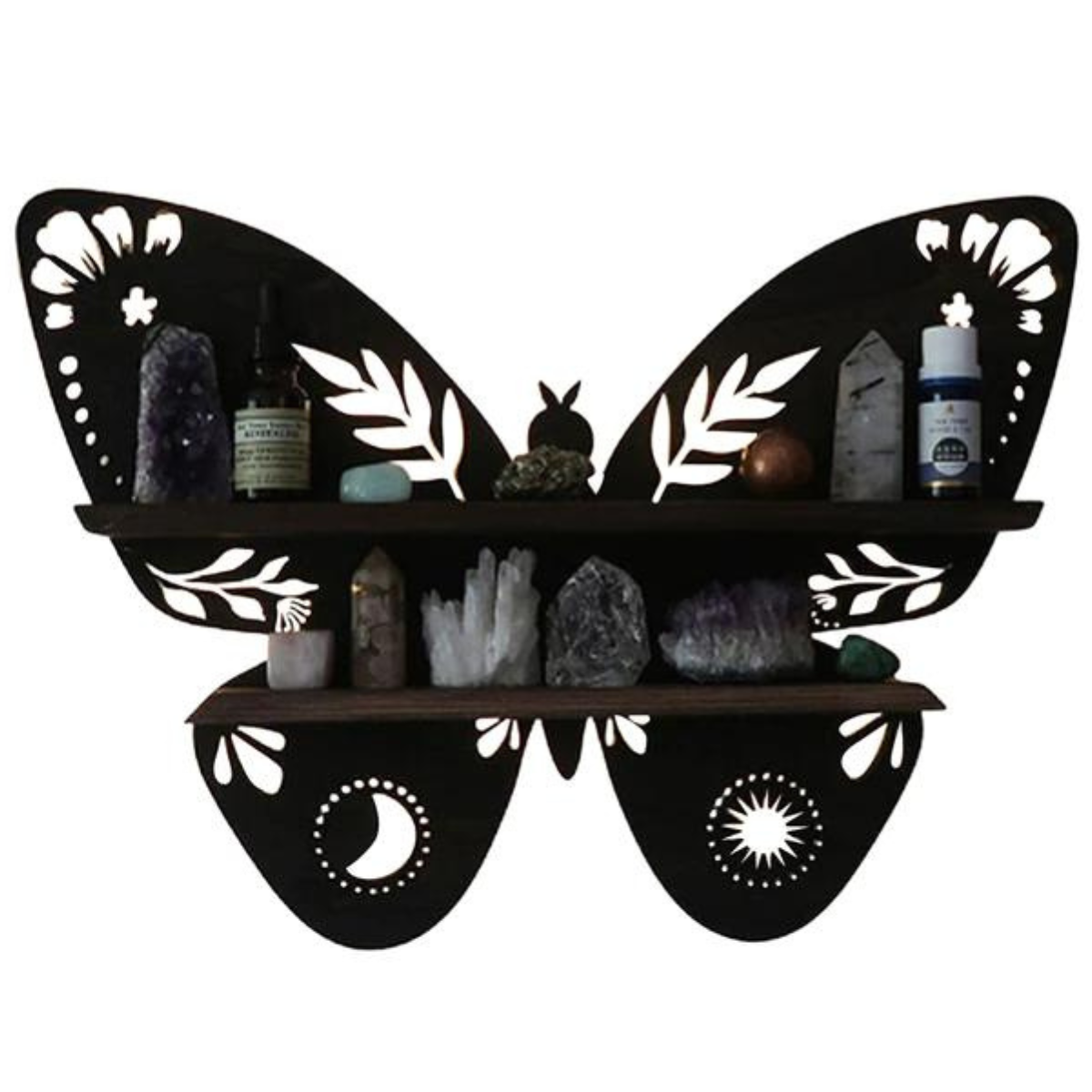 Wooden Butterfly Light Wall Shelf | Wall Hanging | Crystal Collection | Gift Idea